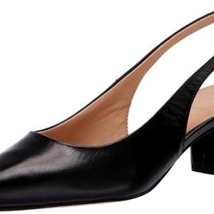 Franco Sarto Women's Racer Slingback Pump - Black Leather - Size 8